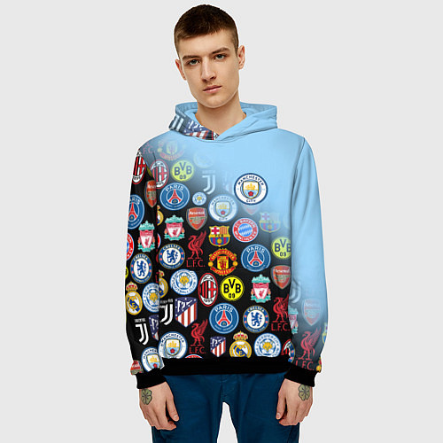 Мужская толстовка МАНЧЕСТЕР СИТИ MANCHESTER CITY / 3D-Черный – фото 3