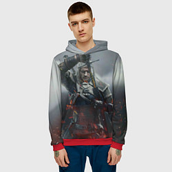 Толстовка-худи мужская ВЕДЬМАК СЕРИАЛ ДИКАЯ ОХОТА, цвет: 3D-красный — фото 2