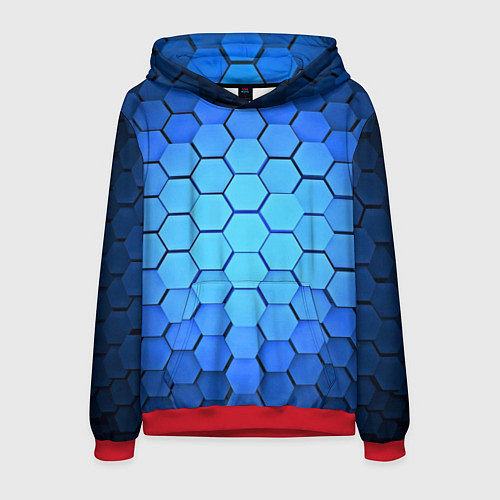 Мужская толстовка Неоновые 3D ПЛИТЫ / 3D-Красный – фото 1