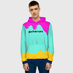 Толстовка-худи мужская Deltarune - Подтёки, цвет: 3D-синий — фото 2