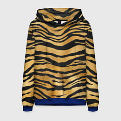 Толстовка-худи мужская Текстура шкуры тигра, цвет: 3D-синий