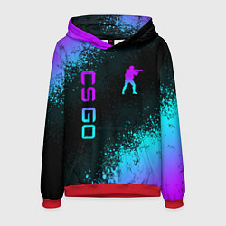 Толстовка-худи мужская CS GO NEON SYMBOL STYLE SKIN КС ГО НЕОН, цвет: 3D-красный