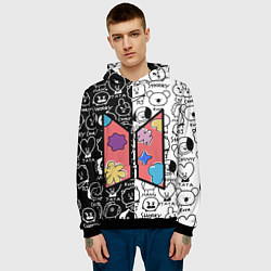 Толстовка-худи мужская Permission To Dance SPLIT BT21, цвет: 3D-черный — фото 2
