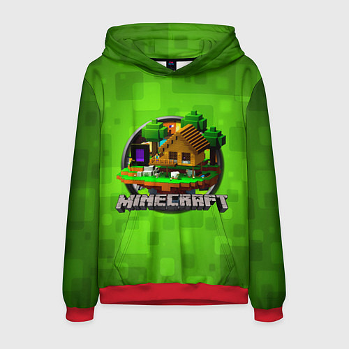 Мужская толстовка Minecraft Logo Green / 3D-Красный – фото 1