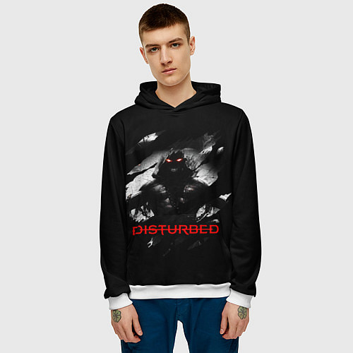 Мужская толстовка DISTURBED THE GUY ЛИЦО ДЕМОНА / 3D-Белый – фото 3