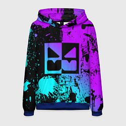 Толстовка-худи мужская GEOMETRY DASH NEON LEVELS SMILE, цвет: 3D-синий