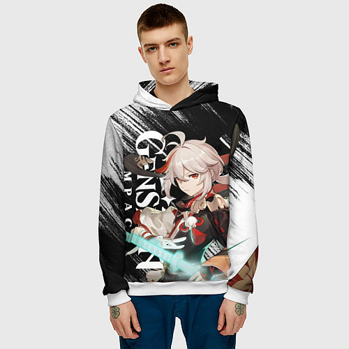 Мужская толстовка КАДЗУХА АНЕМО KAZUHA / 3D-Белый – фото 3