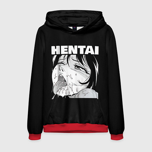 Мужская толстовка HENTAI девочка ahegao / 3D-Красный – фото 1