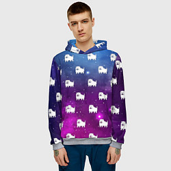 Толстовка-худи мужская UNDERTALE DOGS PATTERN SPACE, цвет: 3D-меланж — фото 2