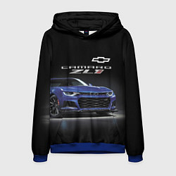 Толстовка-худи мужская Chevrolet Camaro ZL1 Motorsport, цвет: 3D-синий