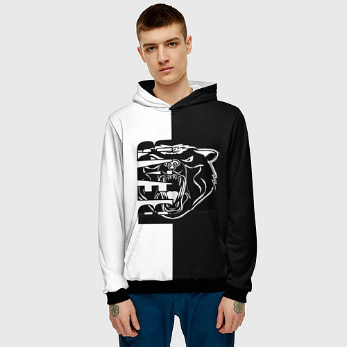 Мужская толстовка BEAR Медведь / 3D-Черный – фото 3