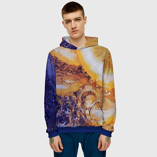 Мужская толстовка Макро-Апельсинка / 3D-Синий – фото 3