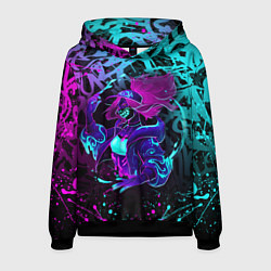 Толстовка-худи мужская KDA NEON GRAFFITI LEAGUE OF LEGENDS, цвет: 3D-черный
