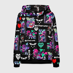 Толстовка-худи мужская DELTARUNE PATTERN ART ГЕРОИ ДЕЛЬТАРУН, цвет: 3D-черный