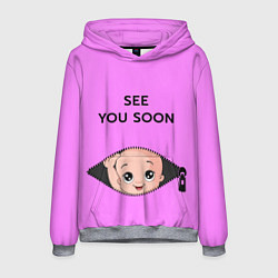 Толстовка-худи мужская Скоро увидимся, цвет: 3D-меланж