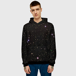 Толстовка-худи мужская Ночное звездное небо, цвет: 3D-черный — фото 2