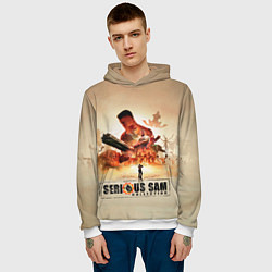 Толстовка-худи мужская Серьёзные Сэмы, цвет: 3D-белый — фото 2