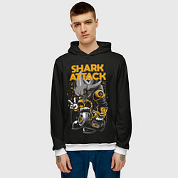 Толстовка-худи мужская Shark blast, цвет: 3D-белый — фото 2