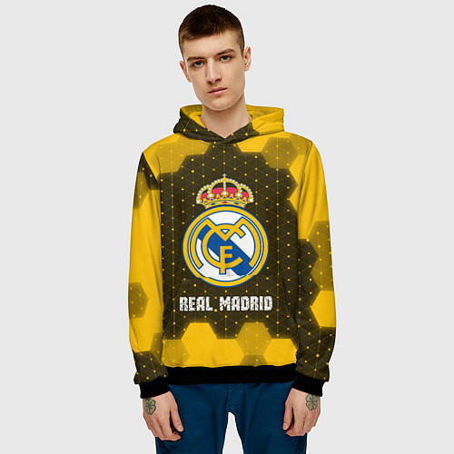 Мужская толстовка РЕАЛ МАДРИД Real Madrid Графика / 3D-Черный – фото 3