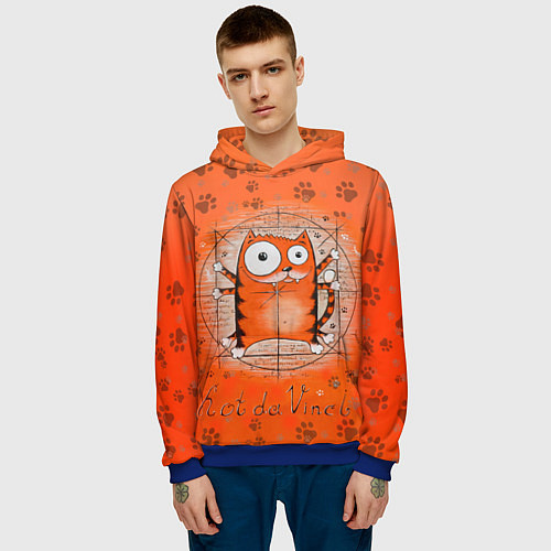 Мужская толстовка Kot da Vinci / 3D-Синий – фото 3