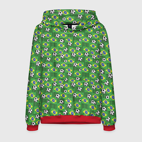 Мужская толстовка Бразилия футбол / 3D-Красный – фото 1
