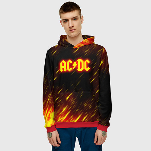 Мужская толстовка ACDC Neon / 3D-Красный – фото 3