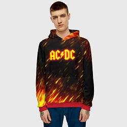 Толстовка-худи мужская ACDC Neon, цвет: 3D-красный — фото 2