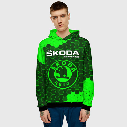 Мужская толстовка SKODA Autosport - Графика / 3D-Черный – фото 3