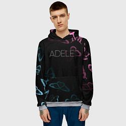 Толстовка-худи мужская Adele Бабочки, цвет: 3D-меланж — фото 2