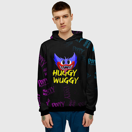 Мужская толстовка HUGGY WUGGY PATTERN / 3D-Черный – фото 3