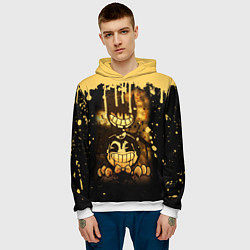 Толстовка-худи мужская Bendy And The Ink Machine Игра Бенди, цвет: 3D-белый — фото 2