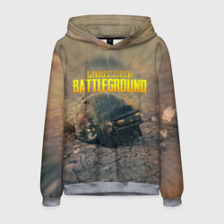 Толстовка-худи мужская PUBG HEAD 3 lvl, цвет: 3D-меланж