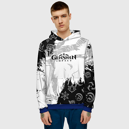 Мужская толстовка Genshin Impact электро стихия / 3D-Синий – фото 3