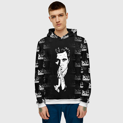 Мужская толстовка Крёстный отец Лого паттерн / 3D-Белый – фото 3