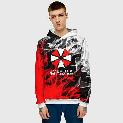 Мужская толстовка Umbrella Corporation Fire / 3D-Белый – фото 3