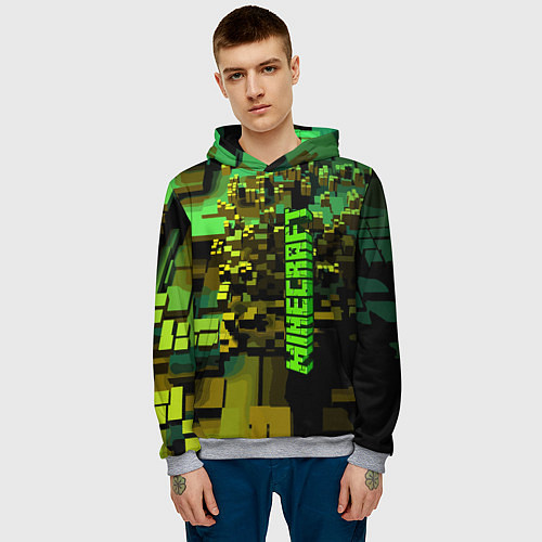 Мужская толстовка Minecraft, pattern 2022 / 3D-Меланж – фото 3