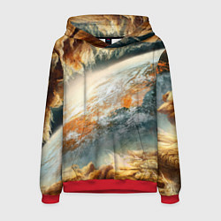 Толстовка-худи мужская Песчаный Космос, цвет: 3D-красный