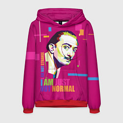 Толстовка-худи мужская Salvador Dali: I am just not normal, цвет: 3D-красный