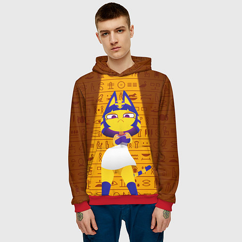 Мужская толстовка Кошка АНКХА / 3D-Красный – фото 3