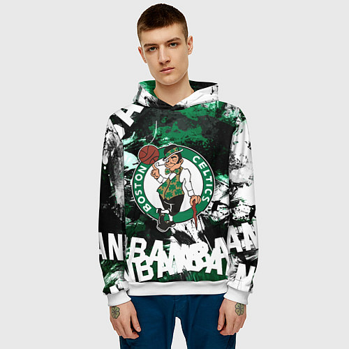 Мужская толстовка Бостон Селтикс , Boston Celtics / 3D-Белый – фото 3