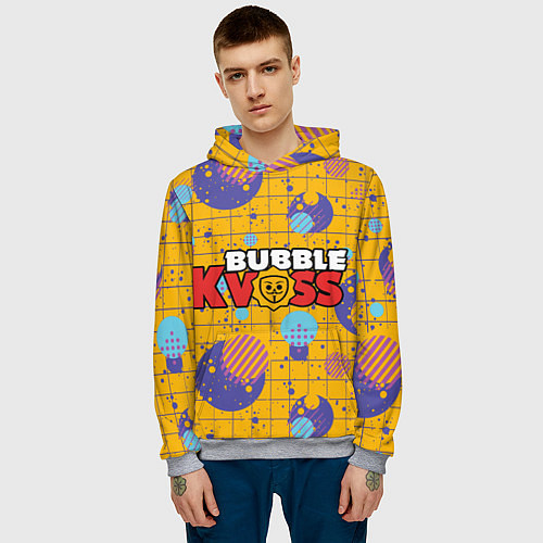 Мужская толстовка Bubble kvass с узором / 3D-Меланж – фото 3