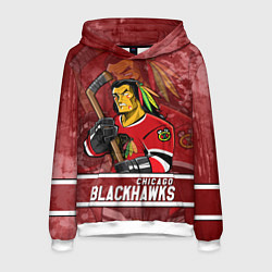 Толстовка-худи мужская Chicago Blackhawks , Чикаго Блэкхокс, цвет: 3D-белый