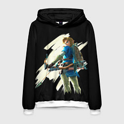 Толстовка-худи мужская Линк с луком, цвет: 3D-белый