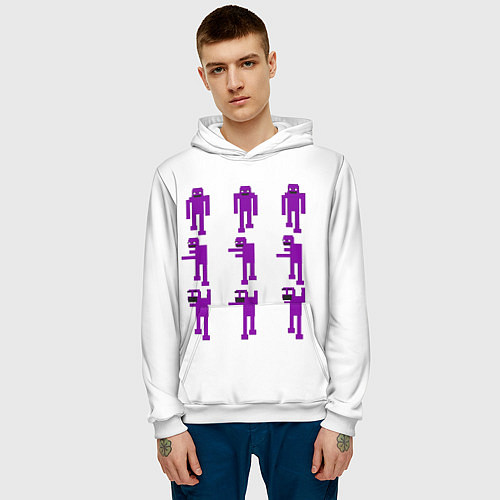 Мужская толстовка Five Nights At Freddys purple guy / 3D-Белый – фото 3