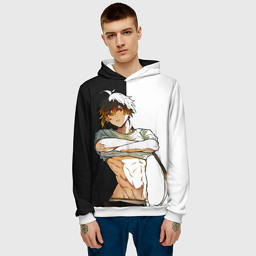 Мужская толстовка Чжун Ли в хорошей форме GENSHIN IMPACT / 3D-Белый – фото 3