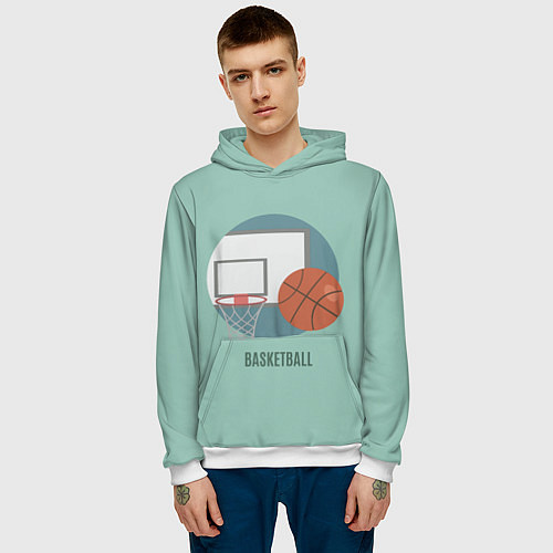 Мужская толстовка Basketball Спорт / 3D-Белый – фото 3