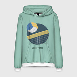 Толстовка-худи мужская Volleyball Спорт, цвет: 3D-белый