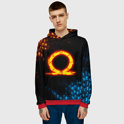 Толстовка-худи мужская GOD OF WAR CRATOS FIRE SYMBOL RUNE, цвет: 3D-красный — фото 2