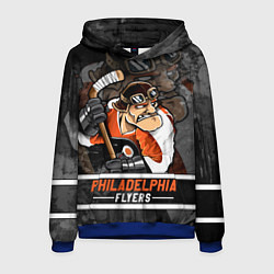 Толстовка-худи мужская Филадельфия Флайерз, Philadelphia Flyers, цвет: 3D-синий