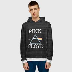 Толстовка-худи мужская PINK FLOYD LOGO - ПИНК ФЛОЙД ЛОГОТИП, цвет: 3D-белый — фото 2